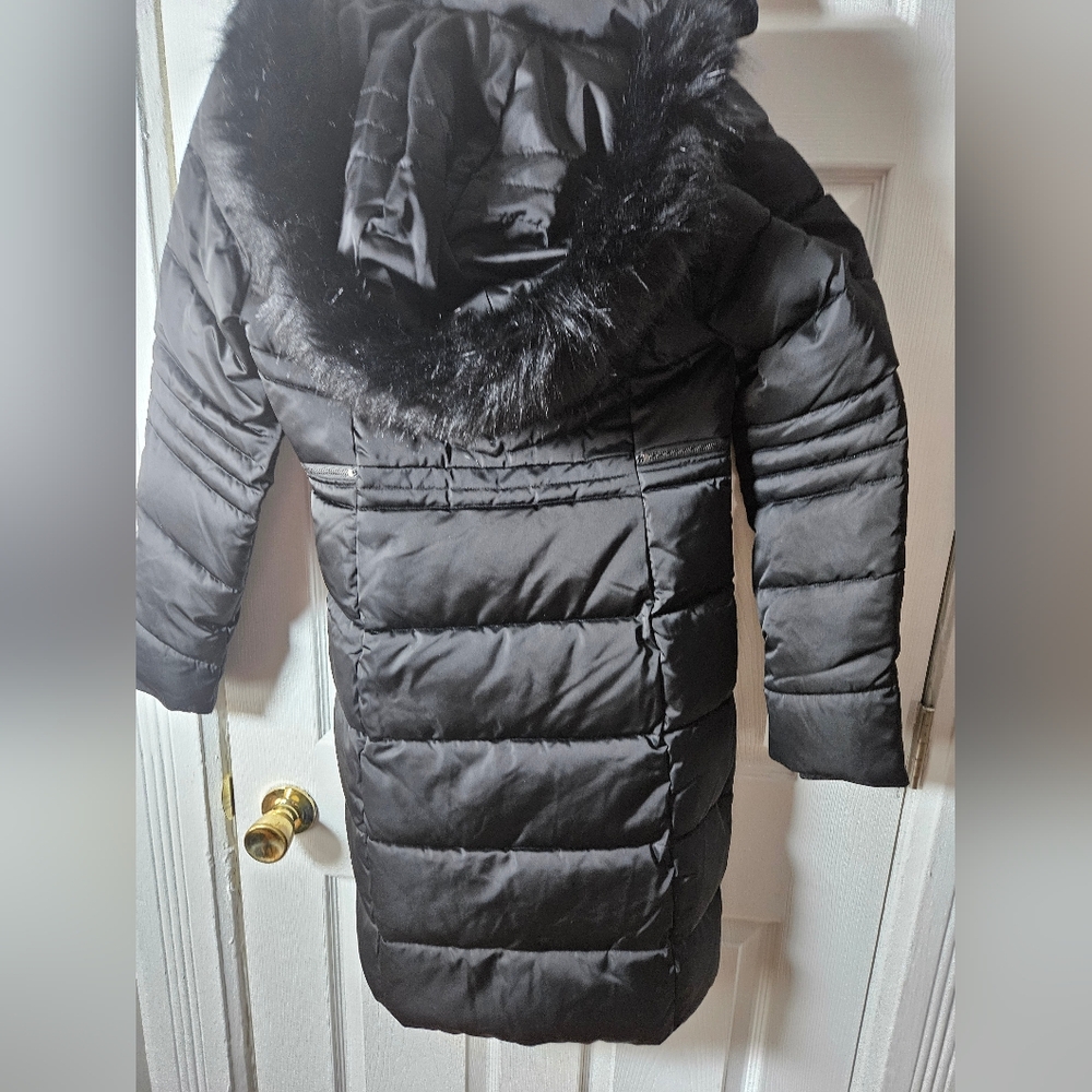 NWT Ted Baker SAMIRA Long Belted Padded Black Coat Size 0 - Picture 2 of 5